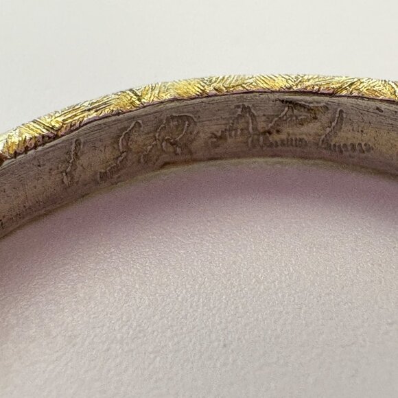 VTG Israeli Sterling Silver Gold Tone Stacking Band Stacy Givon Ring Size 8.5 - Picture 7 of 11